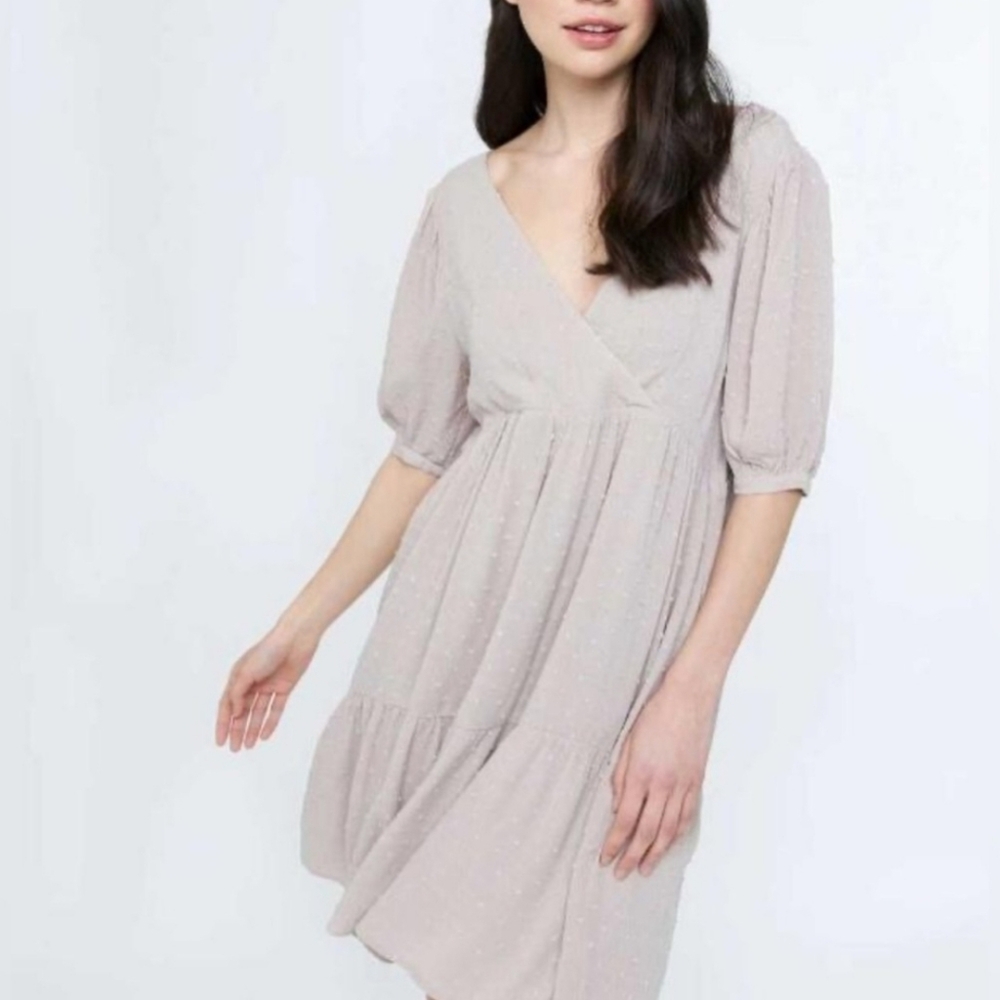 Monk & Lou Samson Overlap Neckline Dress Sz S